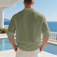 thumbnail image 7 of Linen Polo Shirts for Men Long Sleeve Button Polo Casual Collared Work Pullover Lightweight Breathable Sweatshirts, Fall Stylish Clothes for Daily Wear, 7 of 7