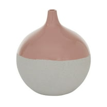 DecMode 9"W, 10"H Stoneware Modern Vase, Pink, 1 - Piece