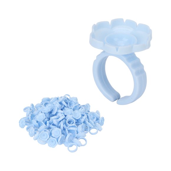 Vasos de pegamento para extensiones de pestañas BuyWeek 100 piezas anillos de pegamento con forma de flor