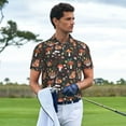 thumbnail image 3 of Pofeuu Mushroom Snail Print Men's Loose Fit Midweight Short-Sleeve Pocket Polo-XX-Large, 3 of 6