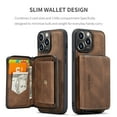 thumbnail image 2 of SaniMore Case for iPhone 14 Pro 6.1", PU Leather Case Detachable Magnetic Zipper Wallet Card Slots Kickstand Wireless Charging Anti-drop Shockproof 360° Protection Case, Brown, 2 of 10