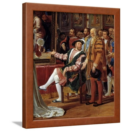 Francis I Receiving a Painting of the Holy Family by Raphael by Anicet-Gabriel Lemonnier Framed Print Wall (Best Of Raphael Saadiq)