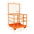 thumbnail image 4 of Forklift Safety Cage,1800LBS Capacity Forklift Man Basket Work Platform with Guardrail and Safety Lock for 1-3 People,2 Wheels with Brakes and 2 Wheels Without Brakes, 4 of 7