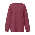thumbnail image 5 of Sweatshirt for Women Women's Fashion Casual Round Neck Loose Long Sleeve Solid Color Sweatshirt, 5 of 6