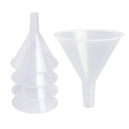 

6-Pack Plastic Funnels - Clear Multi-Purpose Funnels for Bottles & Lab Use