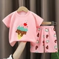 thumbnail image 2 of UAYOTSE Toddler Baby Boys Girls Casual Pajamas Set Short Sleeve Tee & Loose Shorts Soft Breathable Sleepwear Loungewear for Spring Summer,Sizes 3-4 Years, 2 of 4