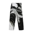 thumbnail image 3 of Lsque Fluid Black White Paint Swirls Print Men's Pajama Pants, Lounge Pant - Comfortable Home Wear,Elastic Waistband, Stylish Design-XX-Large, 3 of 9
