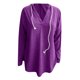 thumbnail image 2 of Sudadera con cremallera Gibobby Nueva camisa con capucha y manga larga cuello en V morado L, 2 of 4