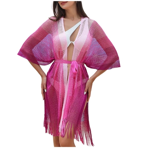 Women Swimsuit Cover Up Plus Size Swimwear Casual Solid Short Sleeve Summer Beach Bathing Suits