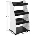 thumbnail image 2 of BarberPub Kids Bookshelf with Wheels, 4-Tier Rolling Cart with Storage, Book Organizer, Children's Bookcases with Shelves for Nursery, Playroom, Bedroom 2030, 2 of 10