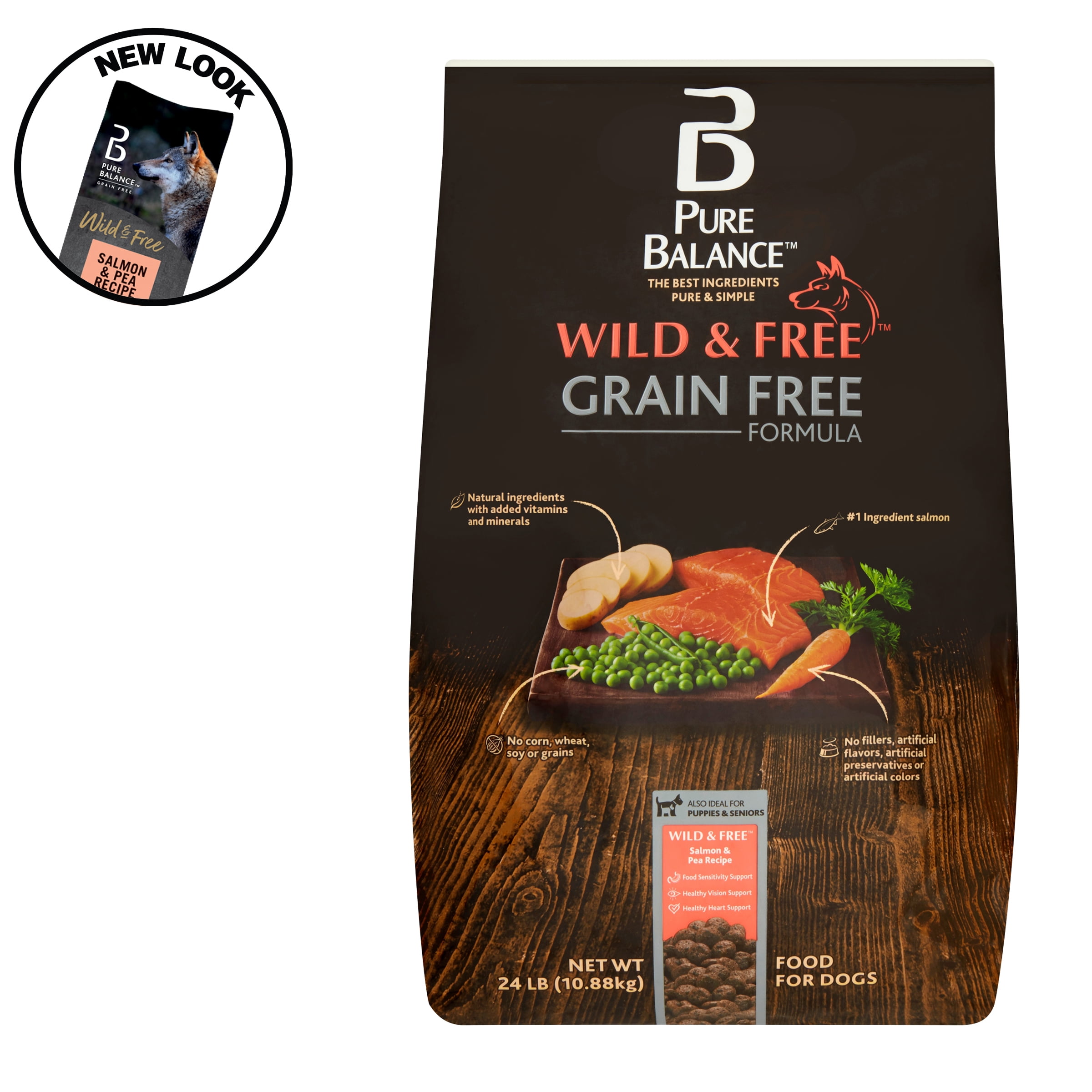 Pure Balance Wild Free Grain Free Formula Salmon Pea Recipe Food For Dogs 24 Lb Walmart Com Walmart Com
