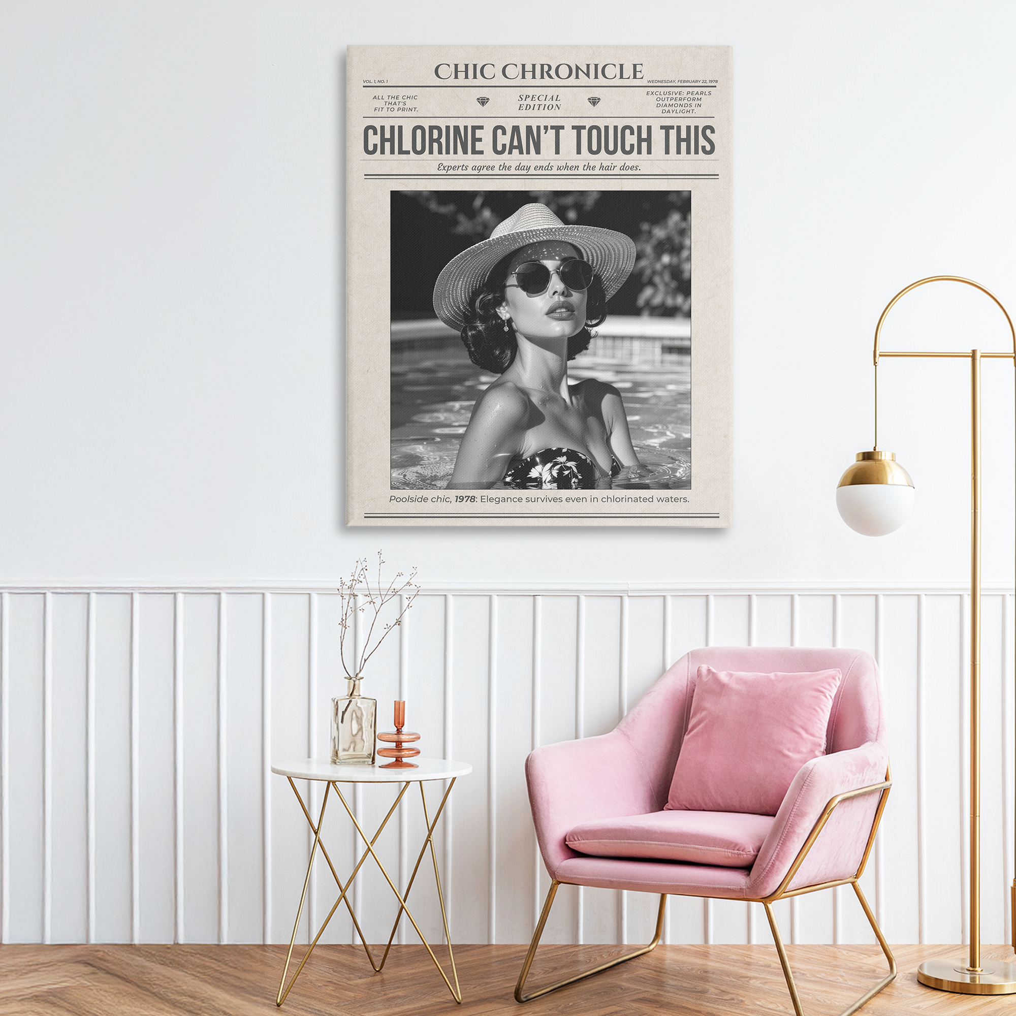 Chic Chronical Vintage Magazine Canvas Wall Art, design by A Barefoot Stylist