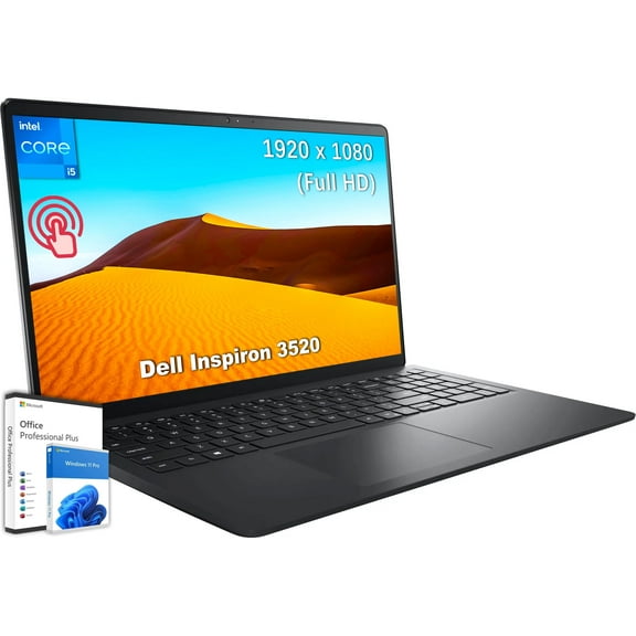 Dell Inspiron 15 3520 Touchscreen Business Laptop, Microsoft Office Lifetime License & Windows 11 Pro, 15.6" FHD Touch Screen, Intel i5-1235U (Beat i7-1195G7), 16GB RAM, 512GB SSD, Intel UHD Graphics
