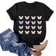 thumbnail image 4 of Gibobby Blusa Casual de Mujer Mujeres Casual Summer Tshirt Floral Butterfly Print To Solid Color Short Sleeve Funny graphic Tee T Shirt Top(Negro,G), 4 of 5