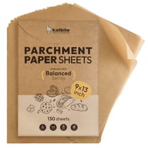 Katbite 130 Pcs 9x13 Inch Unbleached Parchment Paper Sheets, Non-Stick, Balanced Series