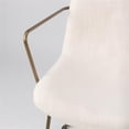 thumbnail image 3 of Pemberly Row Cream Fabric Wrap Gold Metal Frame Dining Chair, 3 of 12