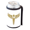 thumbnail image 1 of KuzmarK Insulated Drink Can Cooler Hugger - Caduceus Staff Gold Sparkle, 1 of 1
