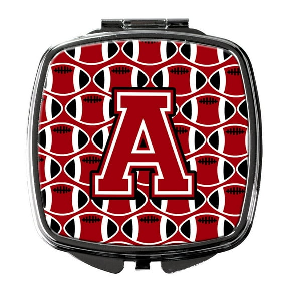 Letter A Football Red Black and White Compact Mirror CJ1073-ASCM