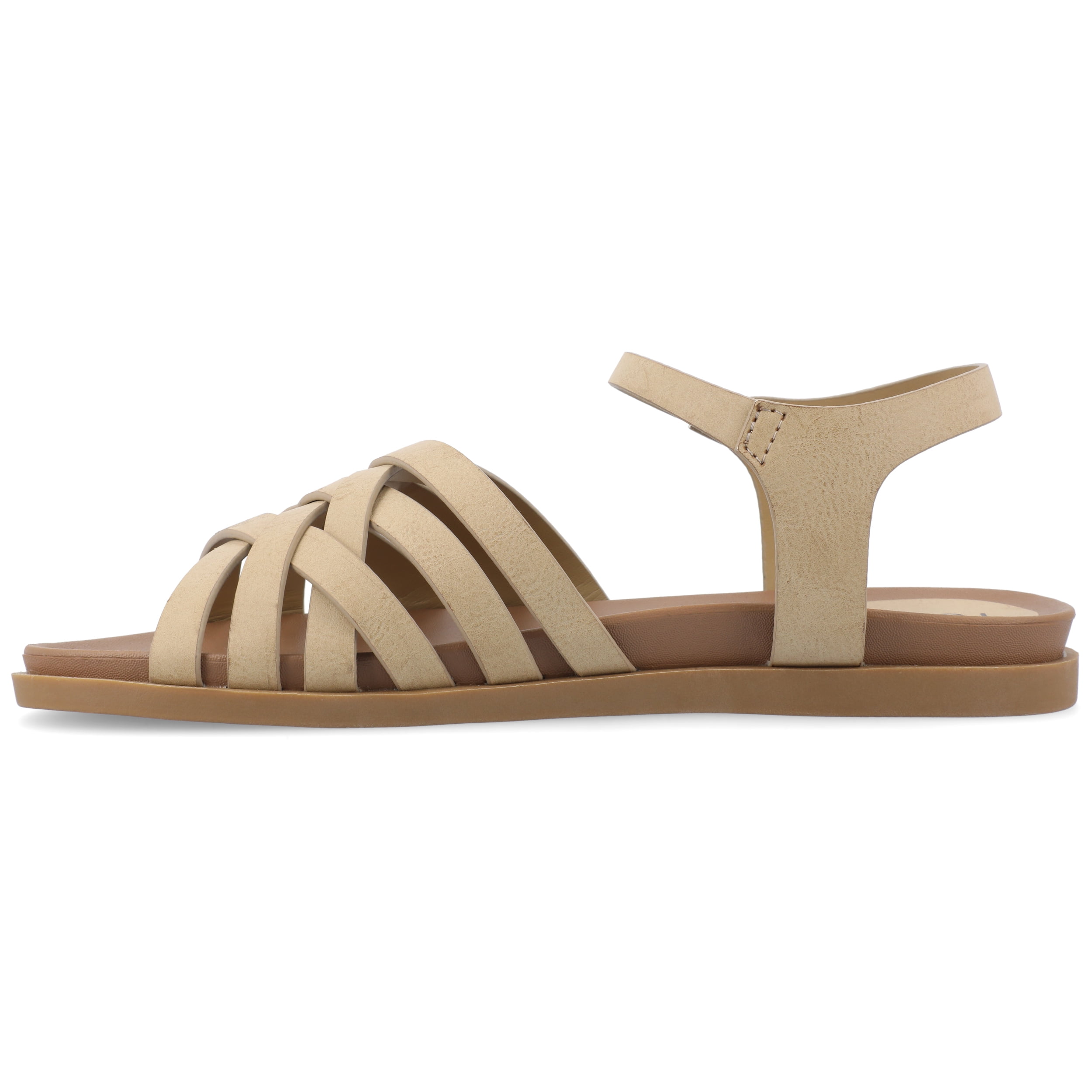 Journee Womens Kimmie Ankle Strap Flat Sandals