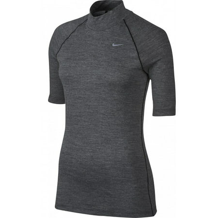 Nike Womens Dri-Fit Moreno Wool Mock Neck Golf Top- Gray (Small)