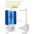 thumbnail image 3 of Night Lights Auto Sensor Shark Plug-in LED Nightlights Lamp Dusk to Dawn for Living Room, Bedroom, Bathroom, Hallway, Stairways Home Wall Decor, Navy Blue Stripes Lines Night Light, 3 of 9
