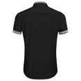 thumbnail image 2 of Men's Summer Solid Color Casual Short Sleeve Shirt Collar Stripe Contrast Fashion Button Shirt M, 2 of 3