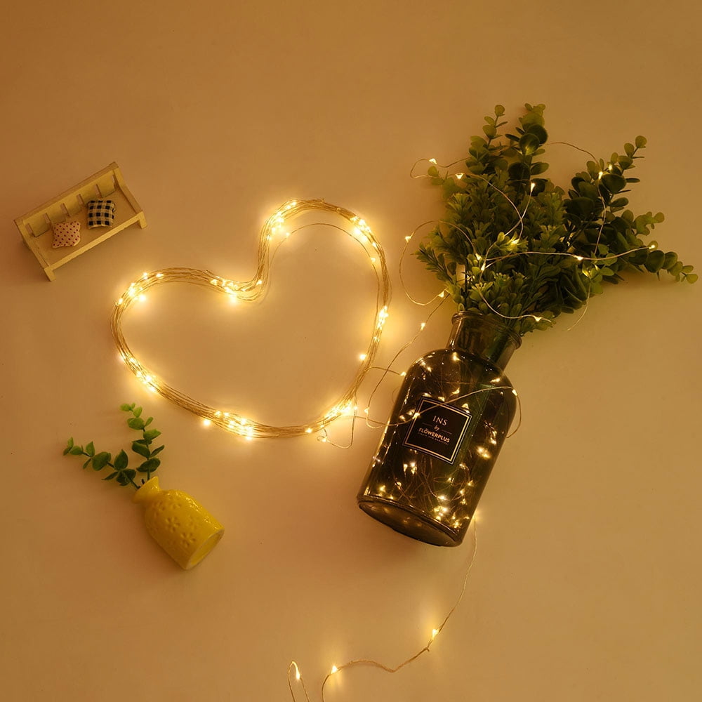 DELight 66ft 200 LEDs String Light Battery Operated Starry Fair Lights 8 Modes Xmas Decor Rope Lighting Waterproof