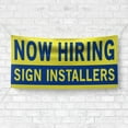 thumbnail image 4 of Now Hiring Sign Installers 13 oz Heavy Duty Vinyl Banner Sign Installer Jobs Available Help Wanted Sign for Business Advertising Indoor/Outdoor Single-Sided w/ Metal Grommets (1.5x5 ft, Ye & Bl), 4 of 6