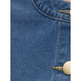 thumbnail image 5 of Women's Collarless Denim Jacket Long Sleeve 2026 Button Down Jean Jackets 2XL Blue, 5 of 6