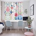 thumbnail image 5 of Watercolor Hummingbird Kitchen Curtains 72 Inch Length, Colorful Pink Blue Flowers Grommet Top Bedroom Living Room Curtains, Light Filtering Cafe Curtain Drapes 2 Panels Set 104''x72'', 5 of 9