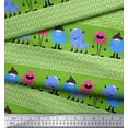 thumbnail image 2 of Soimoi Green Modal Satin Fabric Monster Cartoon Decor Fabric Printed Yard 42 Inch Wide, 2 of 3