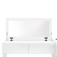 thumbnail image 4 of Full Size Platform Bed Frame with Charging Station and Dressing Table, Wooden L-Shaped Daybed with 6 Storage Drawers and Headboard, White, 4 of 8