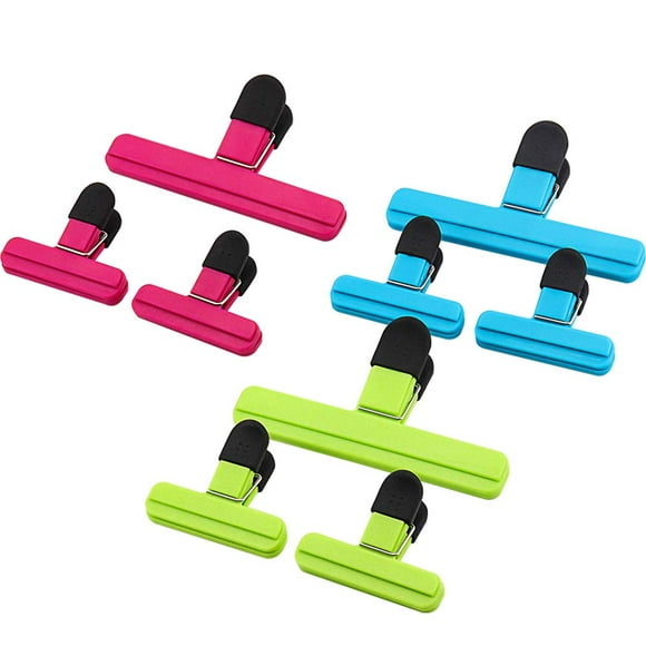 9pcs Food Bag Clips Colorful Heavy Duty Air Tight Seal Grip Clips for Snack Coffee Potato Food Bags