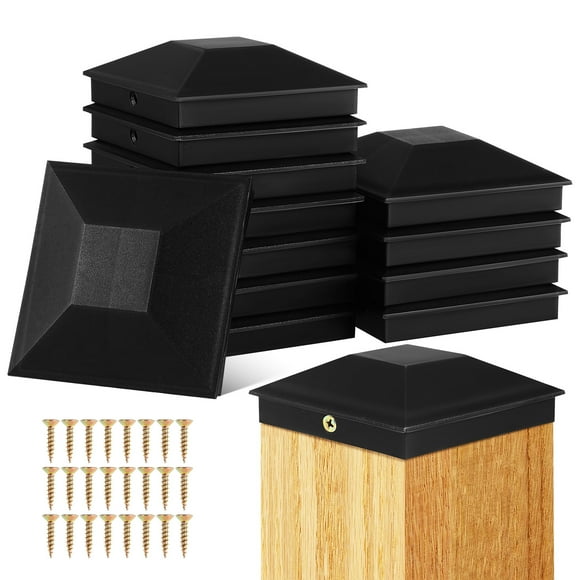 12pcs Fence Post Caps Outdoor Post Covers Guardrail Post Caps Fence Post Protectors Fencing Tools With Screws