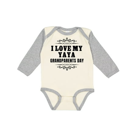 

Inktastic Grandparents Day I Love My Yaya Gift Baby Boy or Baby Girl Long Sleeve Bodysuit