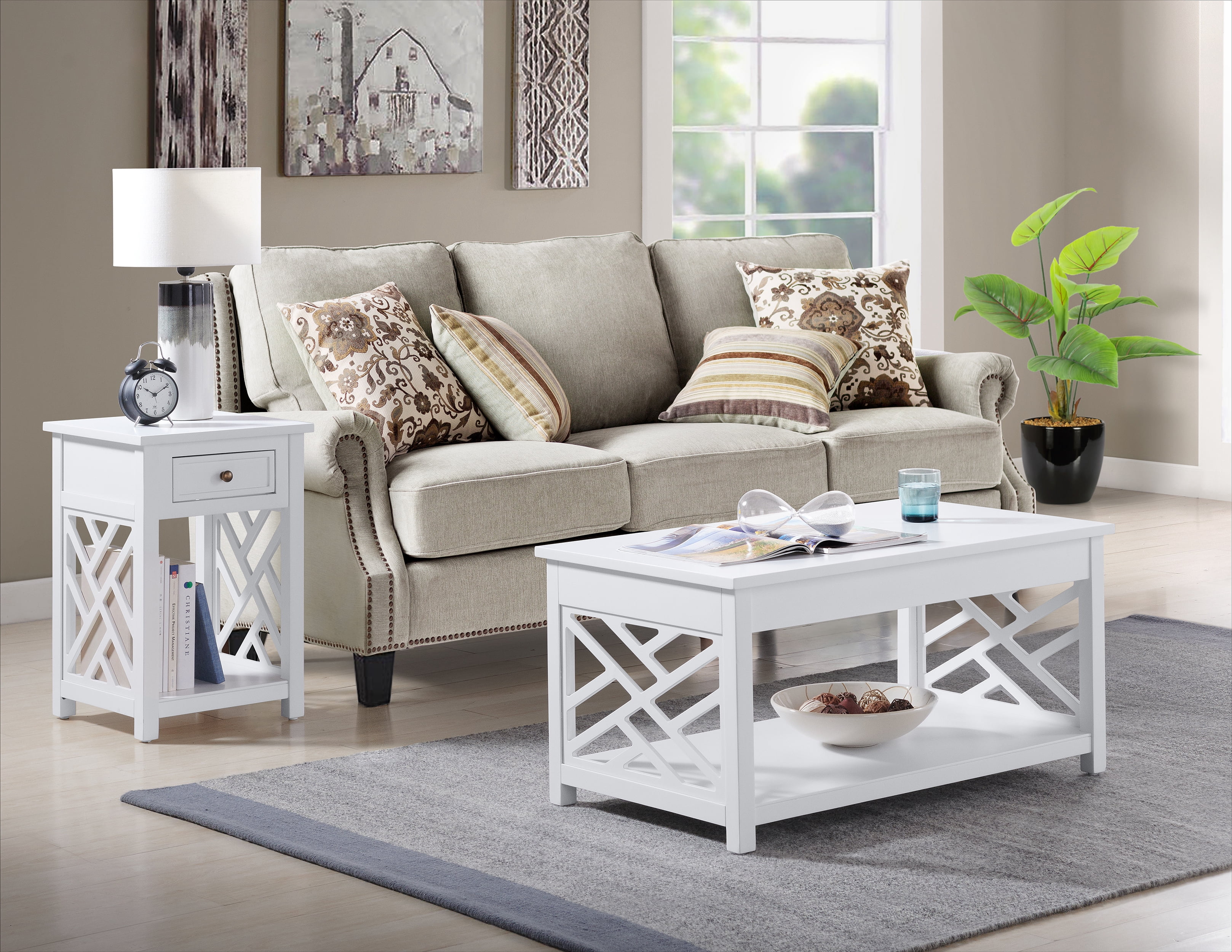 Coventry 36" Coffee Table and End Table with Drawer