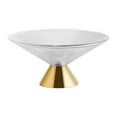 thumbnail image 2 of Cuenco de cristal decorativo con pedestal para encimera de cocina, moderno, frutero de cristal con patas para aperitivos, encimera, comedor Líneas de oro, 2 of 9