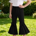 thumbnail image 2 of JCCXIN Girls Flare Pants Baggy Bow Elastic Waist Stretch Pants Outdoor Playwear Summer Casual Everyday Wear Cute Street Bottoms,Black,2-3 Years, 2 of 8