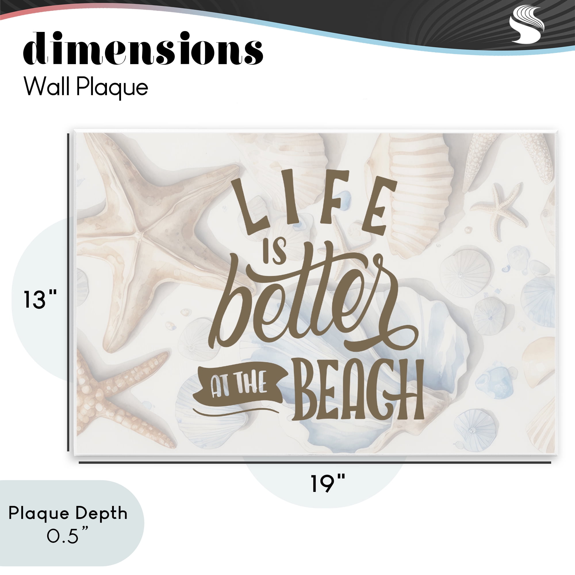 Stupell Industries Better At Beach Seashells Wall Plaque Art, design by Kim Allen