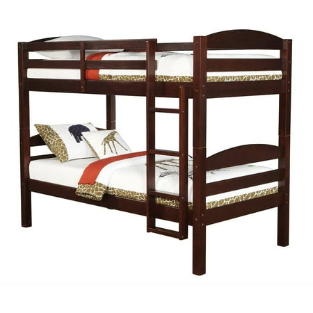 Mainstays Twin Over Twin Wood Bunk Bed Espresso Mainstays Twin Over Twin Wood Bunk Bed Espresso