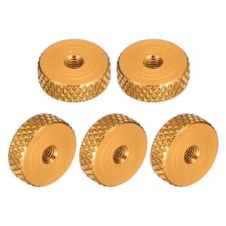 

20Pack Flat Knurled Thumb Nuts M3x12x4xmm Pass Hole Nut Aluminum Alloy Gold