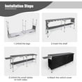 thumbnail image 5 of REDCAMP Extra Long Portable Bar Table with Bar Skirts and Storage Shelf, Pop-Up Bar Table with Side Rack for Party, Patio, Black, 5 of 8