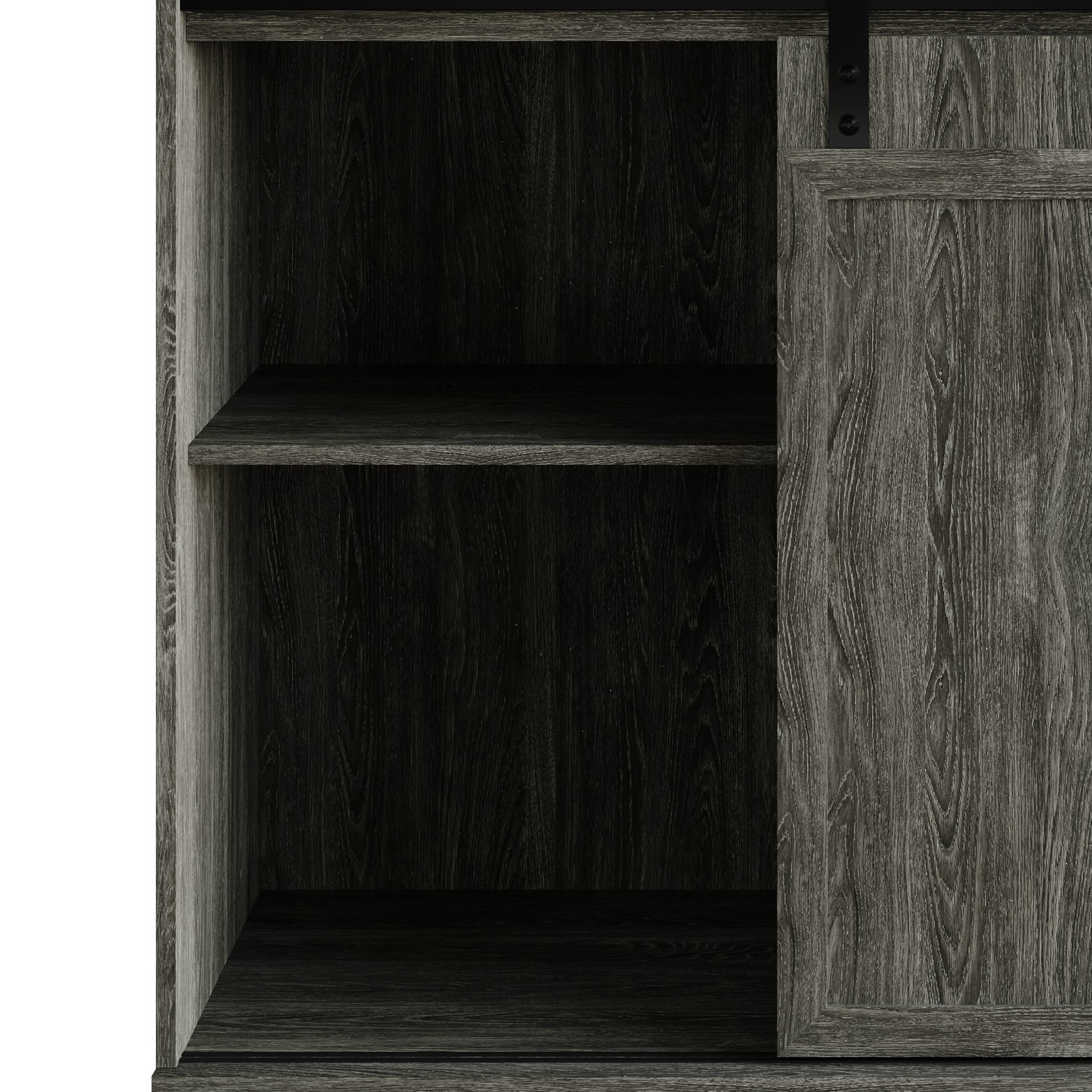 Castle Place Minimalist Sideboard Buffet Cabinet, Dark Grey