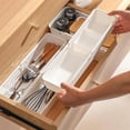 thumbnail image 4 of Organizadores de cajones de almacenamiento expandibles, organizador de cajones multifuncional ajustable con compartimento deslizante, bandejas de almacenamiento de cocina con divisores, adecuados para, 4 of 7