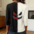 thumbnail image 2 of Halloween 3/4 Sleeve Sweatshirt for Women, Lightweight Pumpkin Shirt Casual Loose Crewneck Raglan Pullover Top Style01# L, 2 of 5