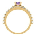 thumbnail image 4 of Clara Pucci 14K Yellow Gold Emerald Cut 0.5Ct Simulated Alexandrite Engagement Ring + Matching Band - Luxury Box Included, 4 of 7