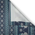 thumbnail image 3 of Ambesonne Nordic Kitchen Curtains, Snowman Chevron Zigzag, 55"x39", Turquoise Dark Blue, 3 of 3