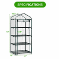 thumbnail image 2 of Alvantor 4 Tier Mini Greenhouse with PVC Cover, Roll-Up Zipper Door, Portable Indoor Outdoor Garden Plant Shelves, 27"x19"x62", 2 of 12
