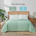 thumbnail image 3 of Amelie Home King Cooling Comforter – Reversible Lightweight Blanket for Hot Sleepers, Heather Mint Green 90"x108", 3 of 5