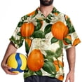 thumbnail image 4 of Tangerine Men's Hawaiian Short Sleeve Printed Button Down Poplin Casual Summer Beach Shirt, Unisex, 4 of 6